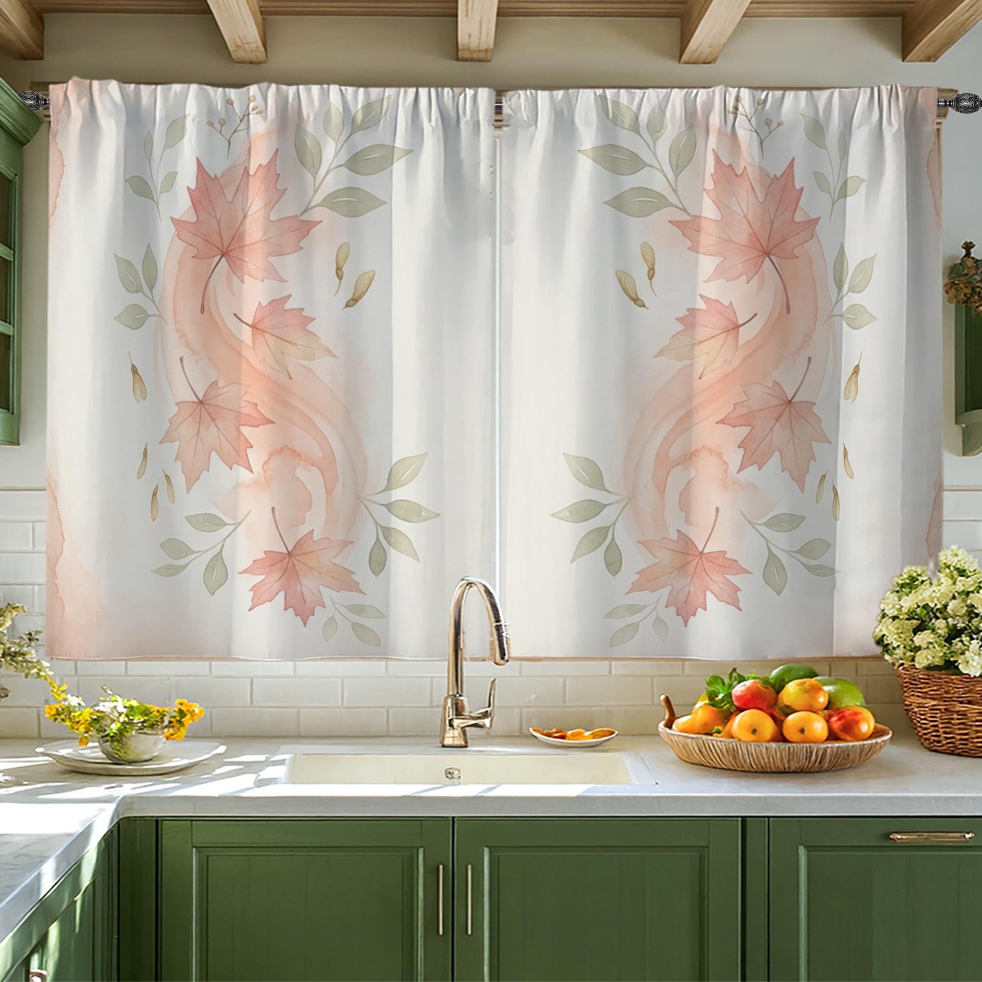 Rideaux de cuisine à motif floral pour illuminer votre pièce d'eau