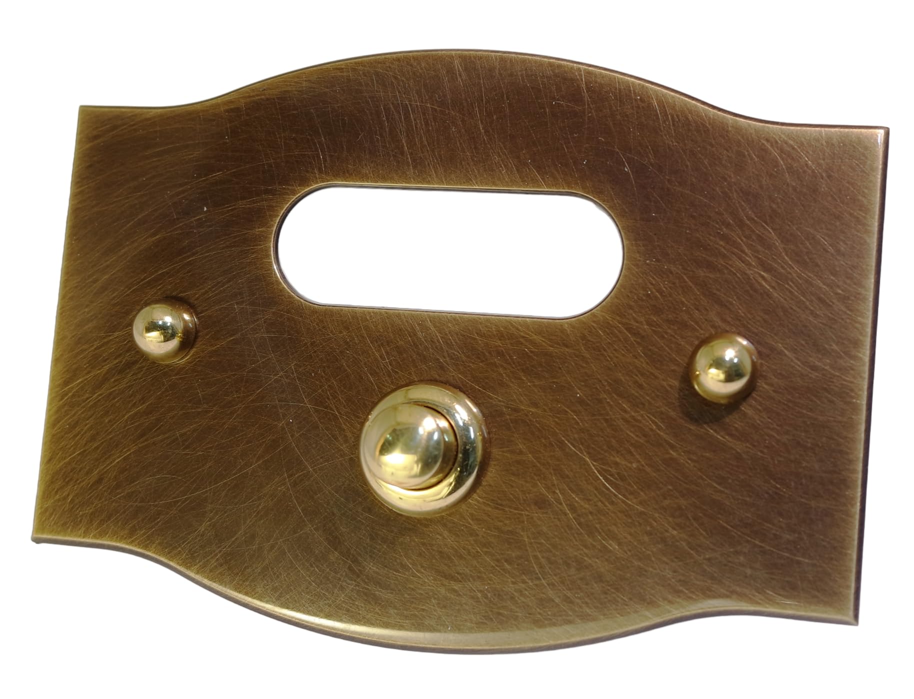Neroni Mameli Campanello in Ottone Bronzato per Esterno abitazione - Porta Ingresso Casa, con Pulsante Elettrico - Modello Costantino - Made in Italy