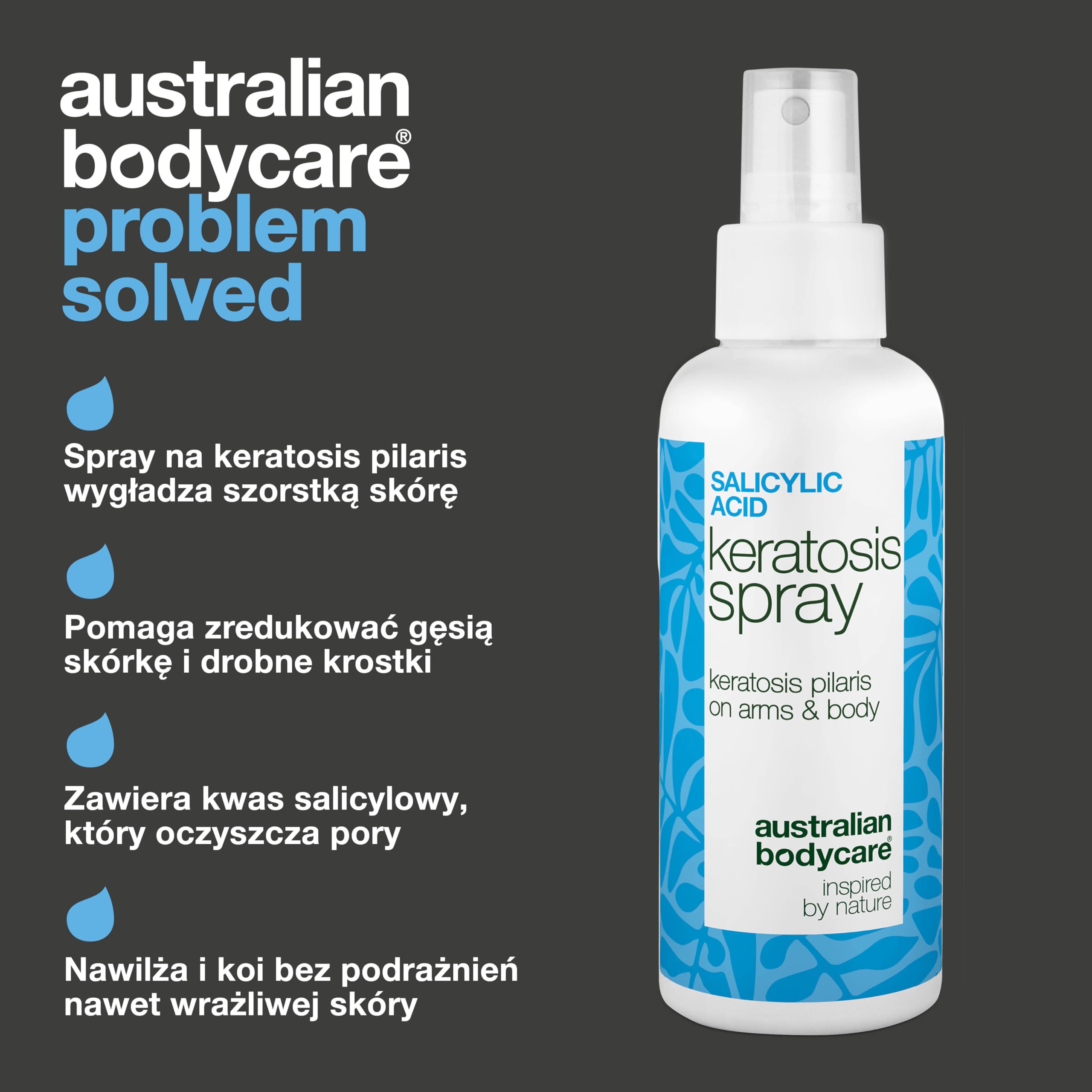 Spray na Keratosis Pilaris – usuwa rogowacenie mieszkowe, gęsią skórkę i szorstką skórę z kwasem salicylowym, glikolowym, pantenolem i gliceryną