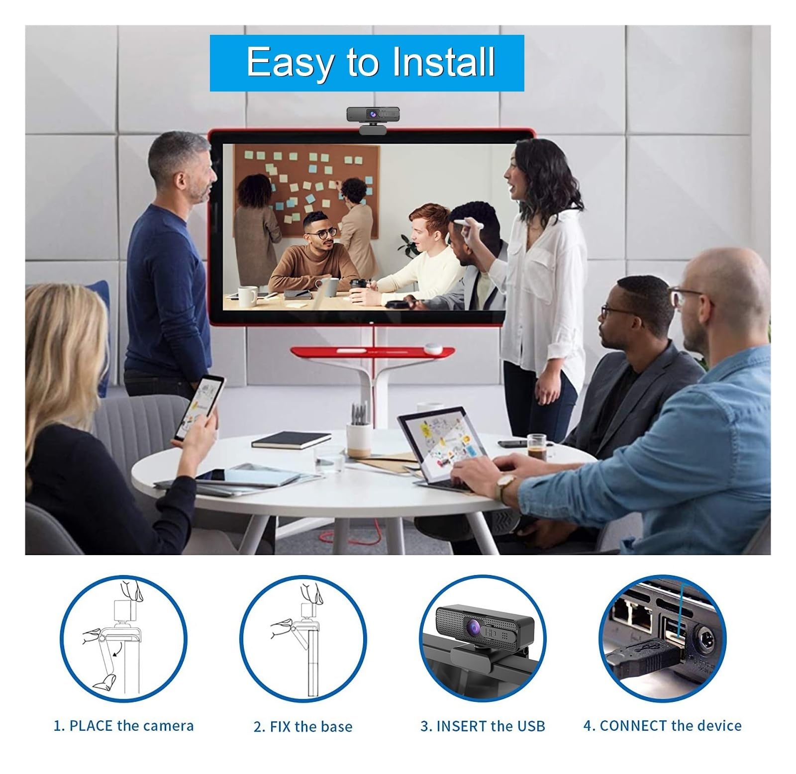Webcam 1080P Full HD Web Camera con microfono USB Web Cam for PC Computer Mac Laptop Desktop Mini videocamera