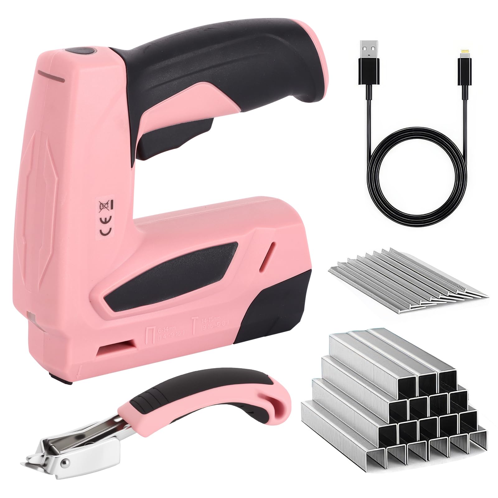 Cordless Staple Gun 1000pcs Each Staples/Nails for Crafts, DIY, Decoration