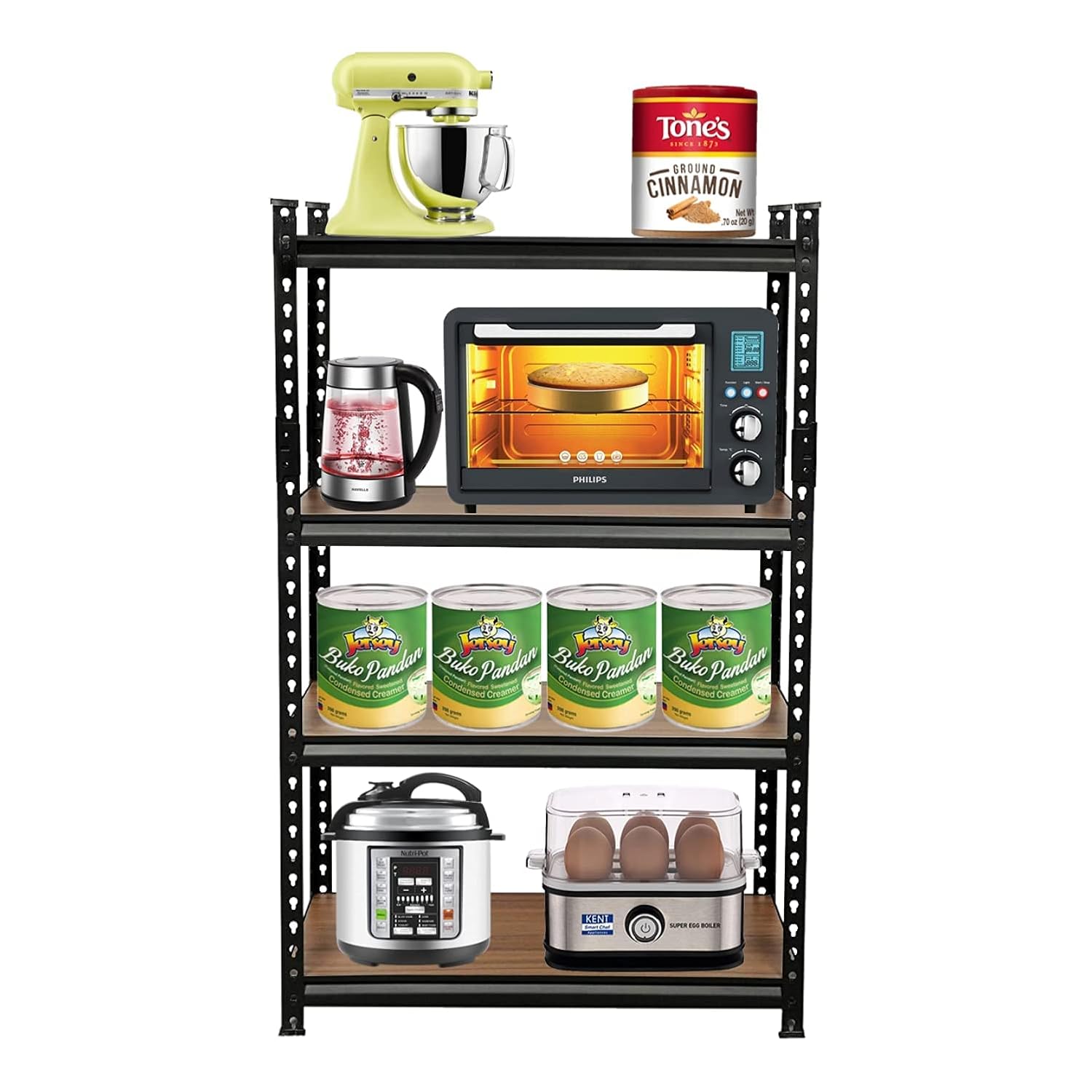 SmartSlide 4 Shelves Folding Storage Rack, Boltless Storage Rack