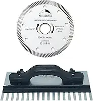 Desempenadeira Dentada 35cm com Regulagem + Disco de Corte 110mm para Porcelanato