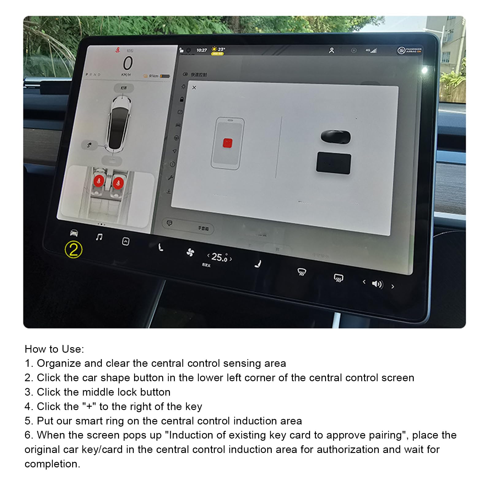 Inteligentny breloczek do samochodu z włókna węglowego z pudełkiem Inteligentny pierścień Akcesoria do wymiany karty-klucza Brelok do modelu .3/X/S/Y Auto Security Systerms (11)