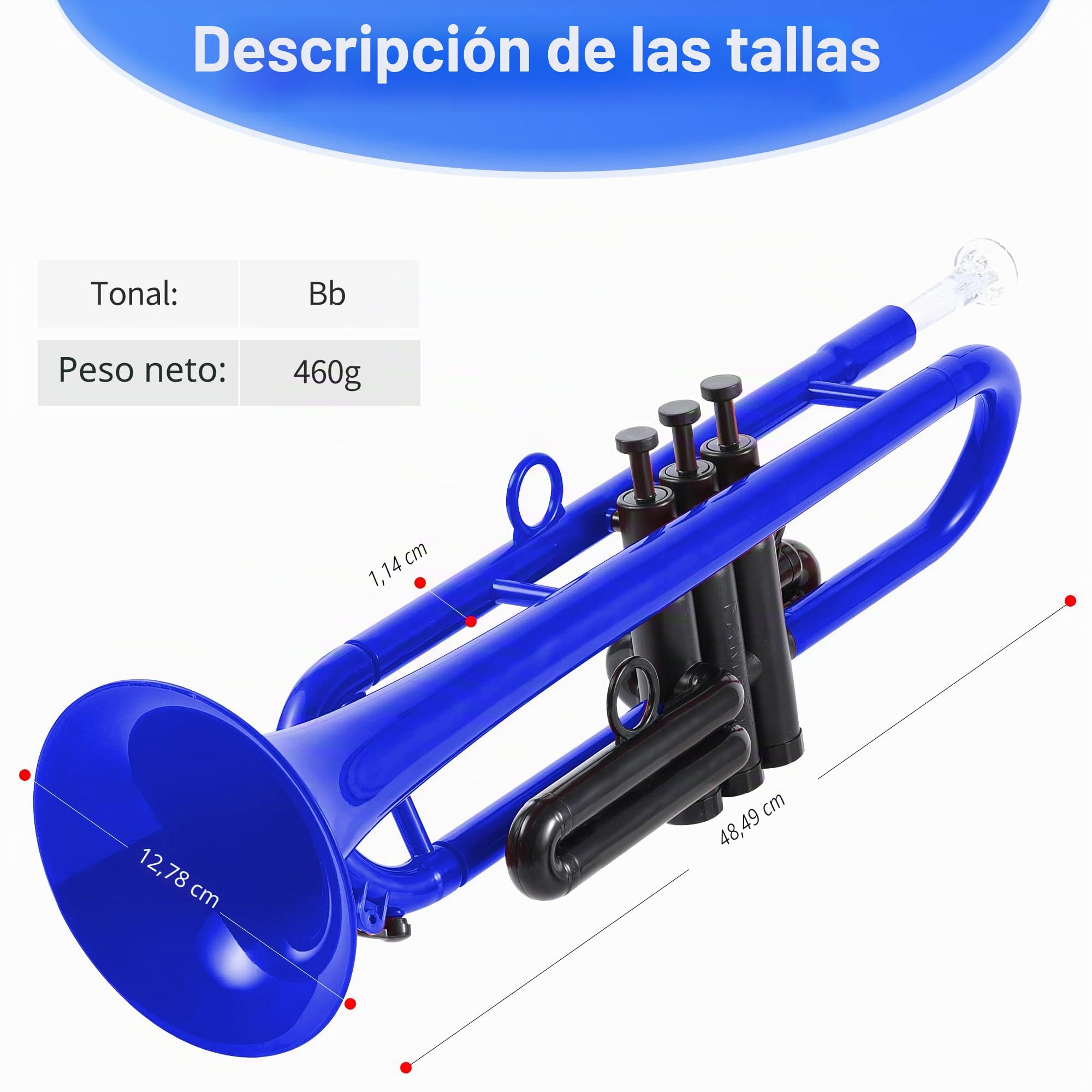 PAMPET Trompeta de plástico profesional Trompeta (azul)