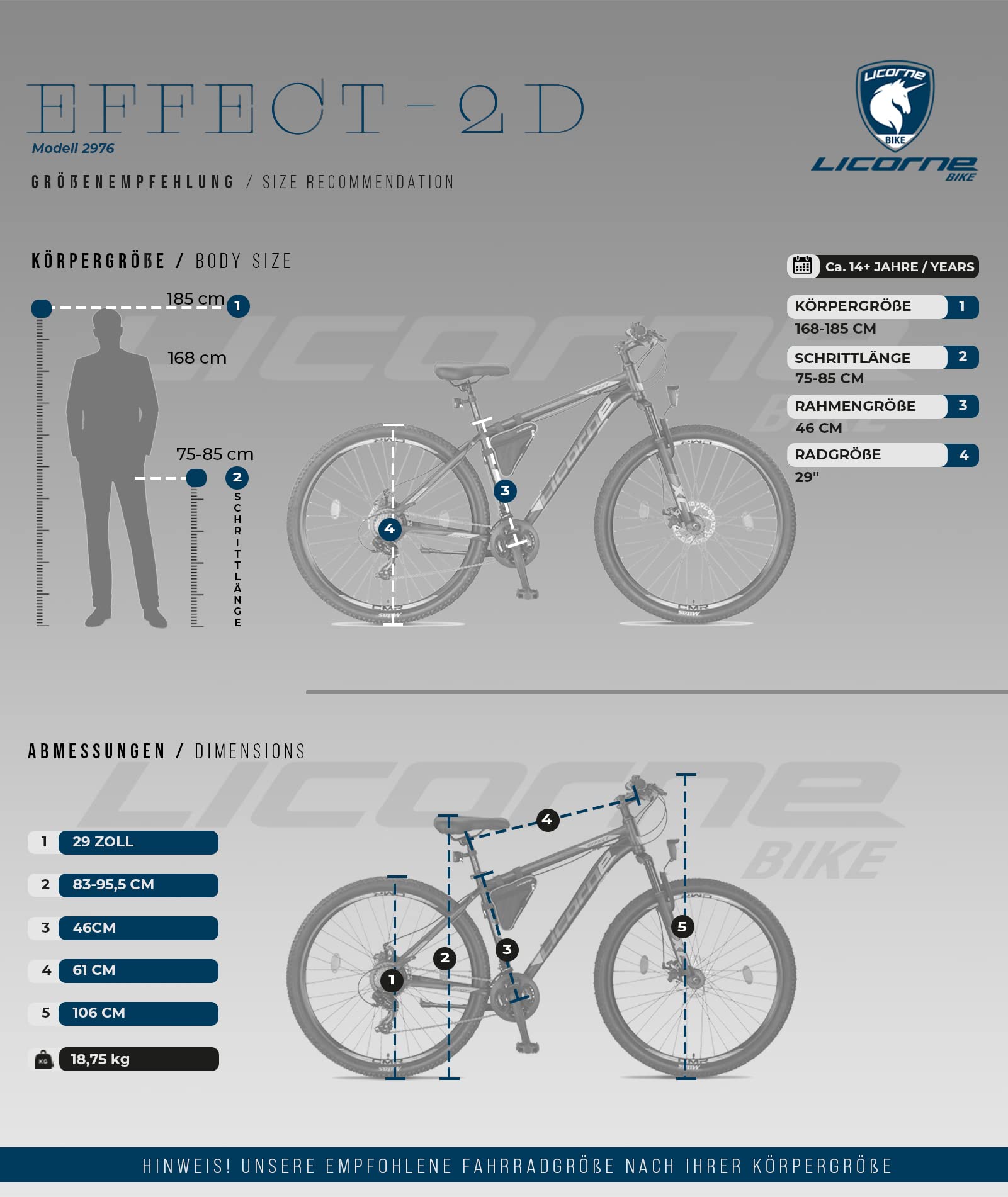 Licorne Bike Effect Premium - Bicicleta de montaña de 29 Pulgadas - para niños, niñas, Hombres Mujeres - Cambio de 21 velocidades - para Hombre - Negro/Lime (2 Frenos de Disco)
