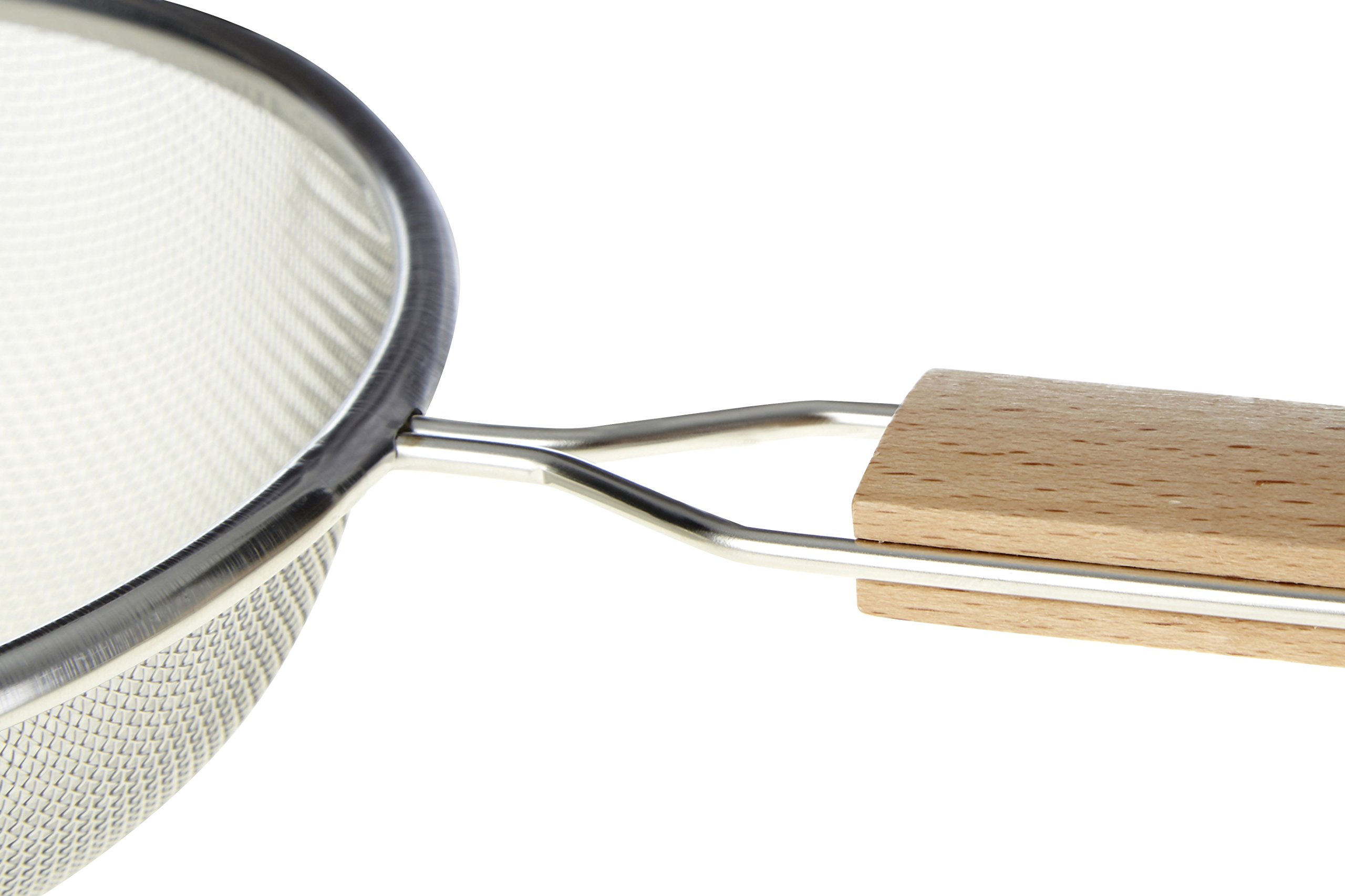 Premier Housewares Küchensieb 24,5 Cm - Edelstahl Sieb Mit Holzgriff Für Feines Sieben