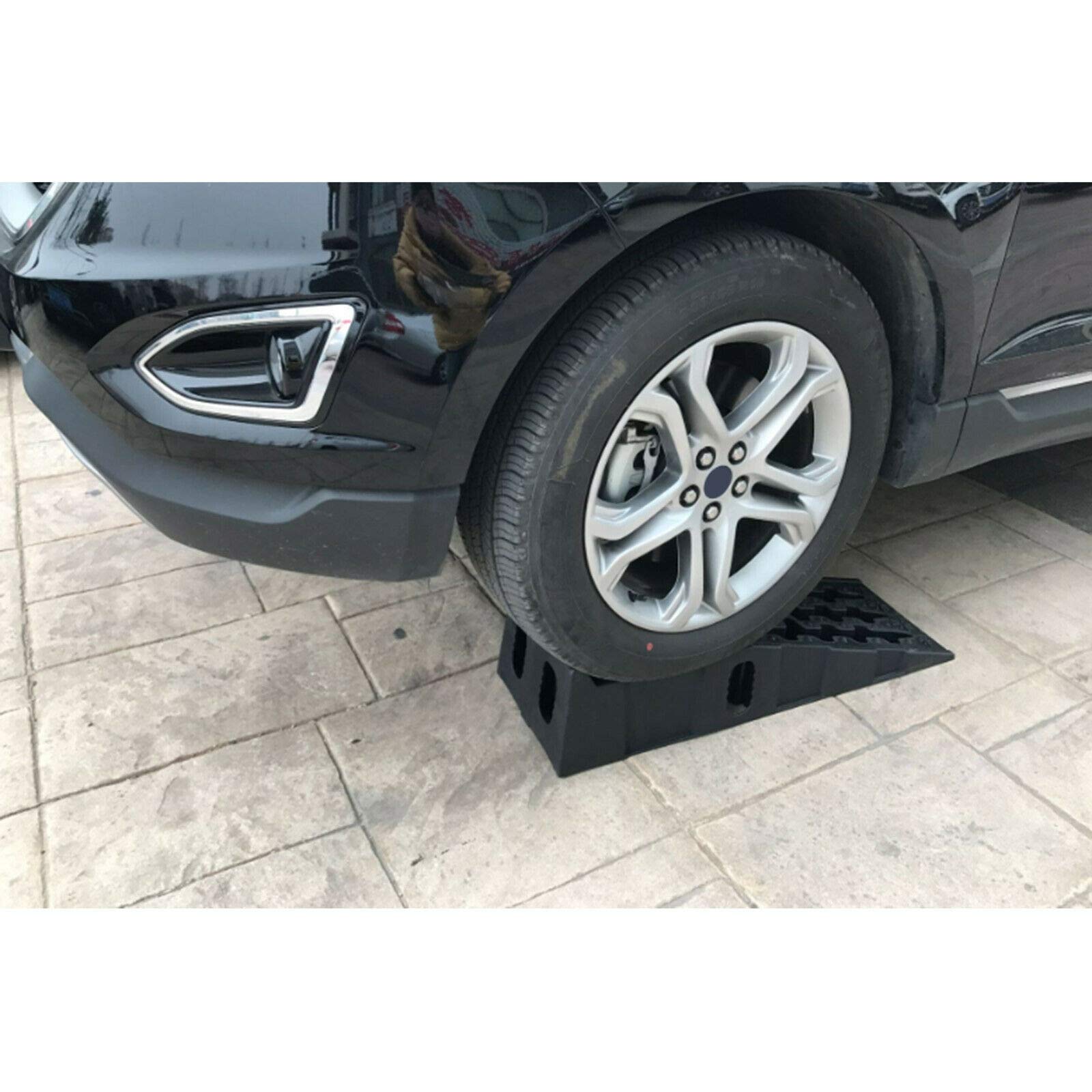 1 par de rampas universales para coche, color negro, 7 toneladas, para coches deportivos y vehículos extremadamente bajos (2 rampas)