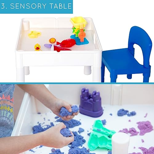 Miniatura 9 de Juego de mesa de actividades para niños Play Platoon  Tabla de bloques de construcción, mesa de manualidades y mesa sensorial con almacenamiento