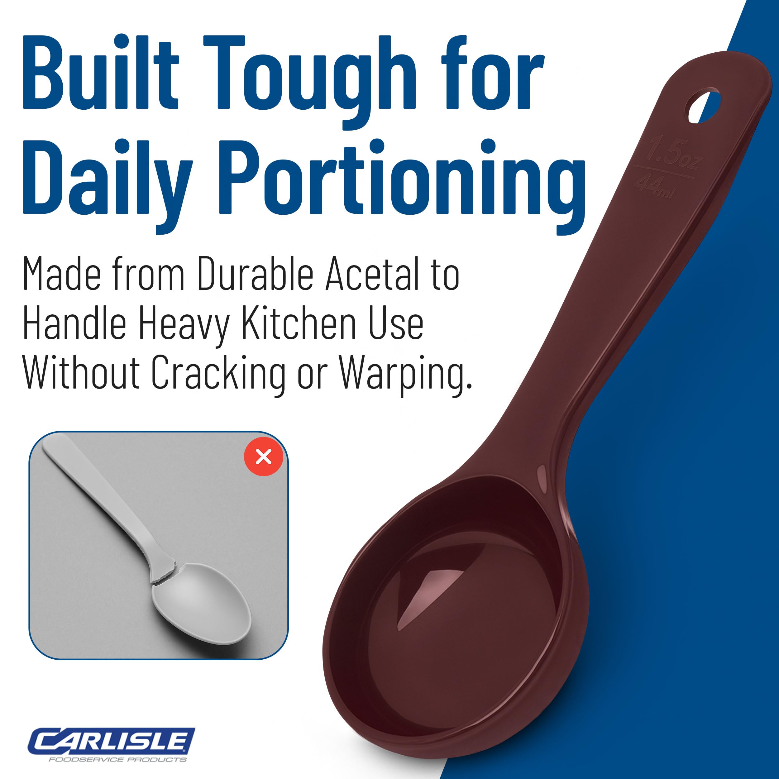 Carlisle - Cuchara de control de porciones de mango corto sólido