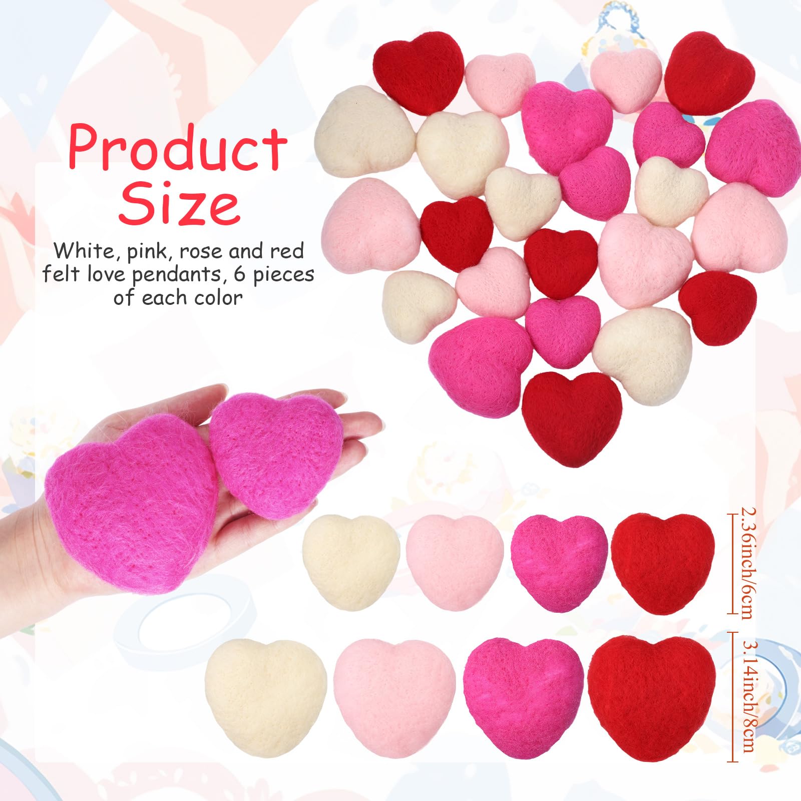 Geosar 24 Pieces Valentines Day Vase Filler 2.4
