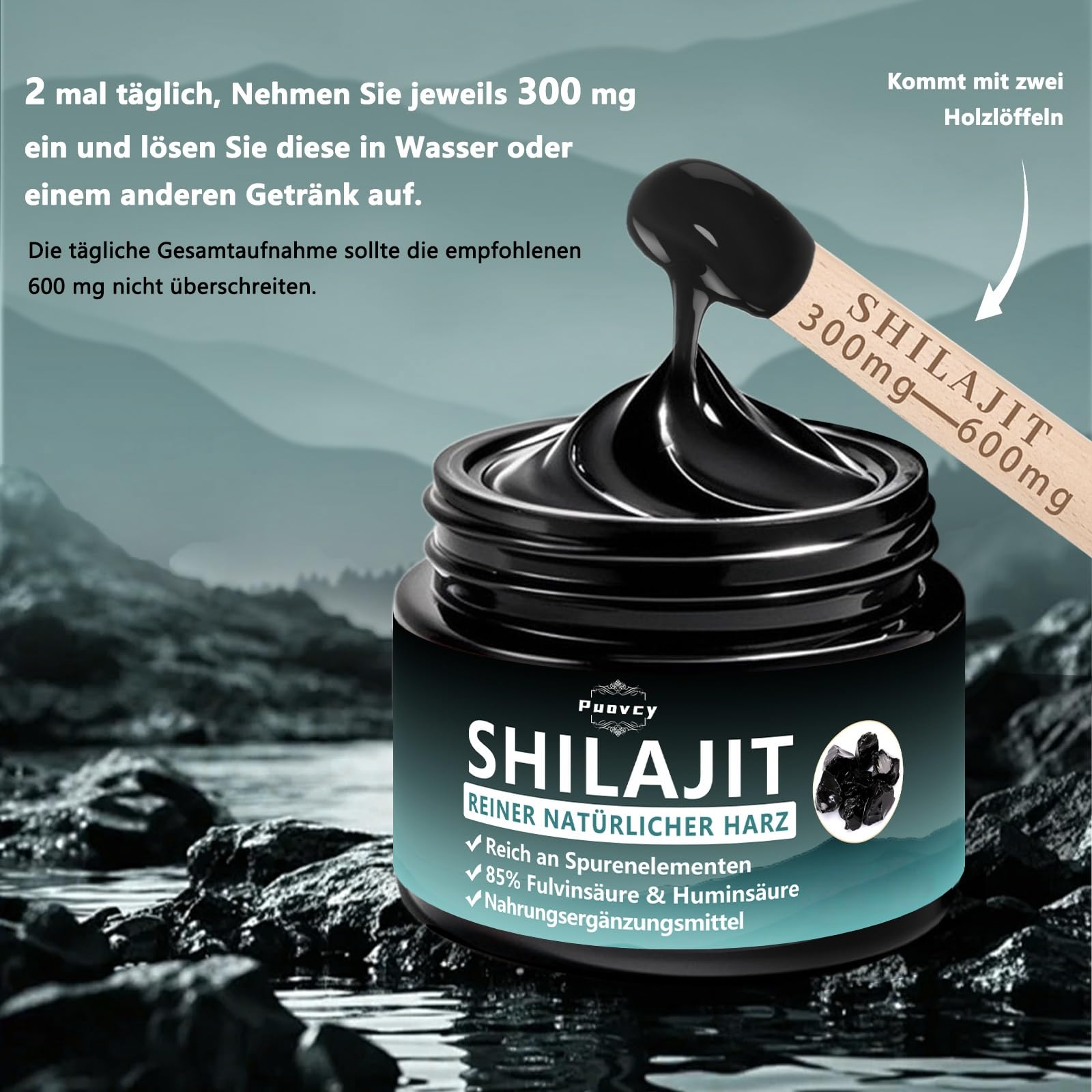 Resina natural Shilajit, Shilajit Himalaya original, para hombres y mujeres, 31 g