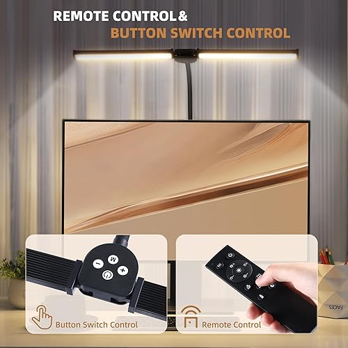 Miniatura 4 de Lámpara de escritorio LED para oficina en casa, luz de arquitecto de cuidado de los ojos con abrazadera, lámpara inteligente de doble cabezal para