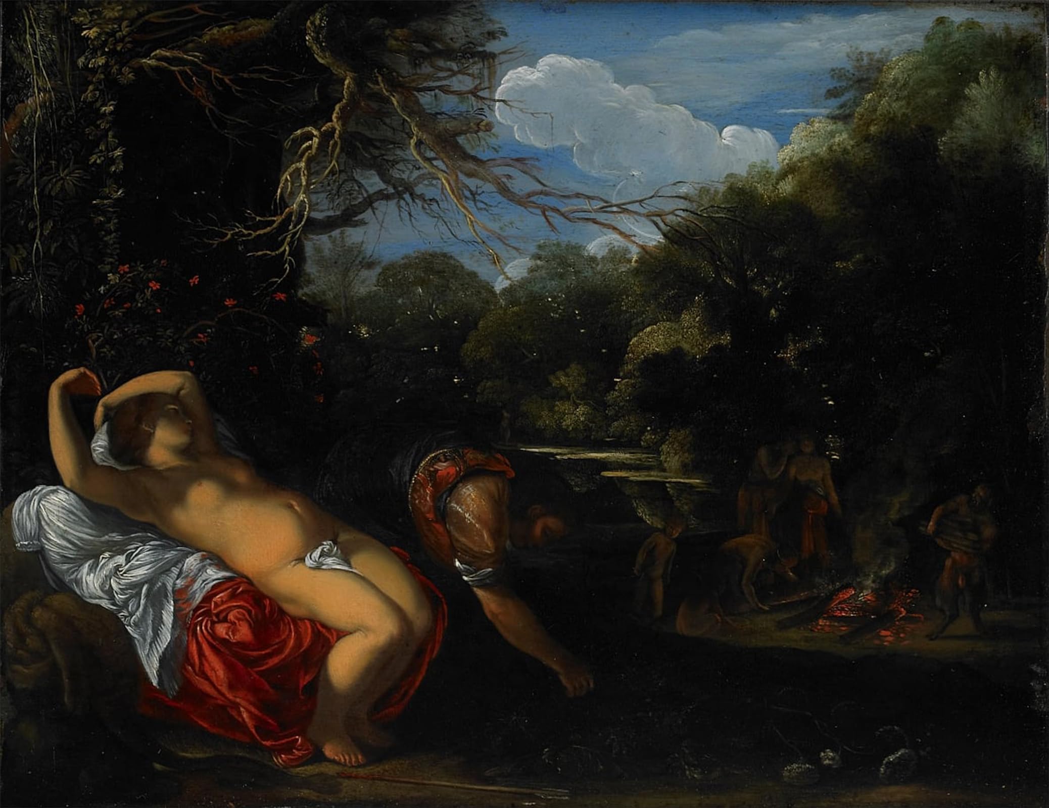 HRJUBWREE Oil Painting Prints on Canvas Painting Picture Apollo and Coronis by Elsheimer Artwork Canvas Prints for Office Decor 60x90cm