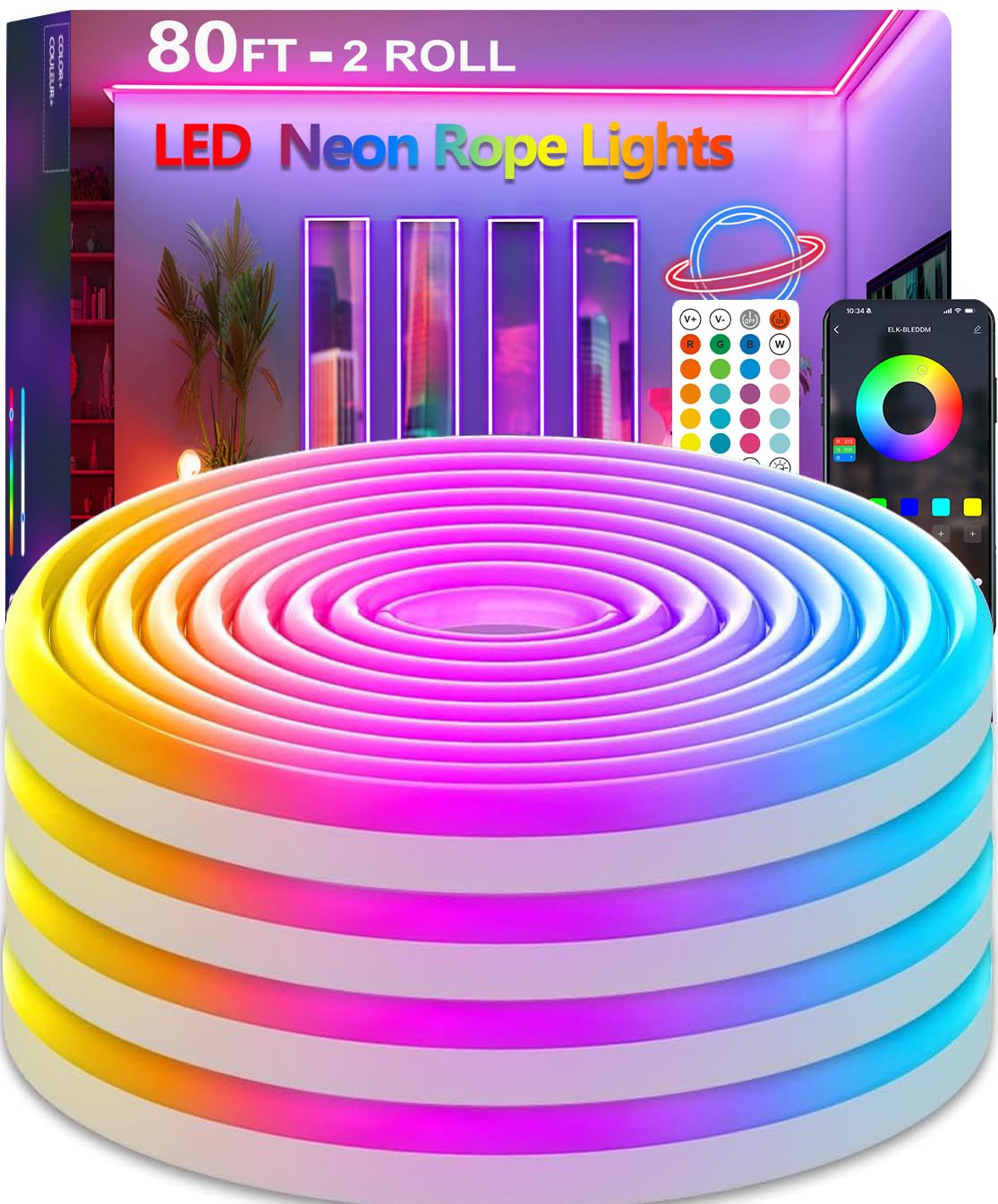 httpsmp 24m (2 Rolls 12m) Neon Rope Lights,Flexible Led Rope Lights Control with App/Remote,Multiple Modes Rope Lights,IP67 Outdoor Waterproof,Music Sync Light Strip for Bedroom [Energy Class A]