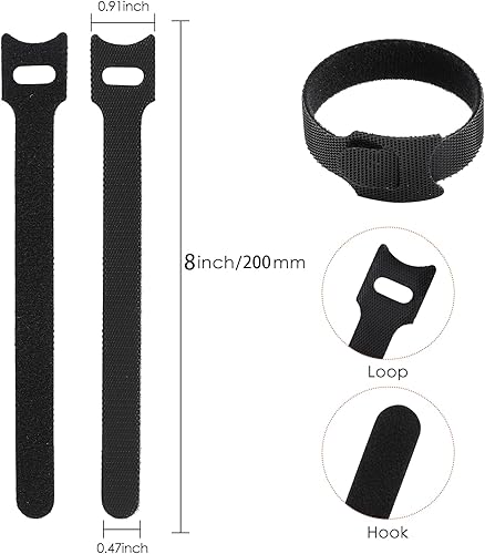 Miniatura 8 de Bridas reutilizables para cables, 120 unidades, organizador de cables de gestión de cables, correas de alambre de 6 pulgadas para oficina en casa,