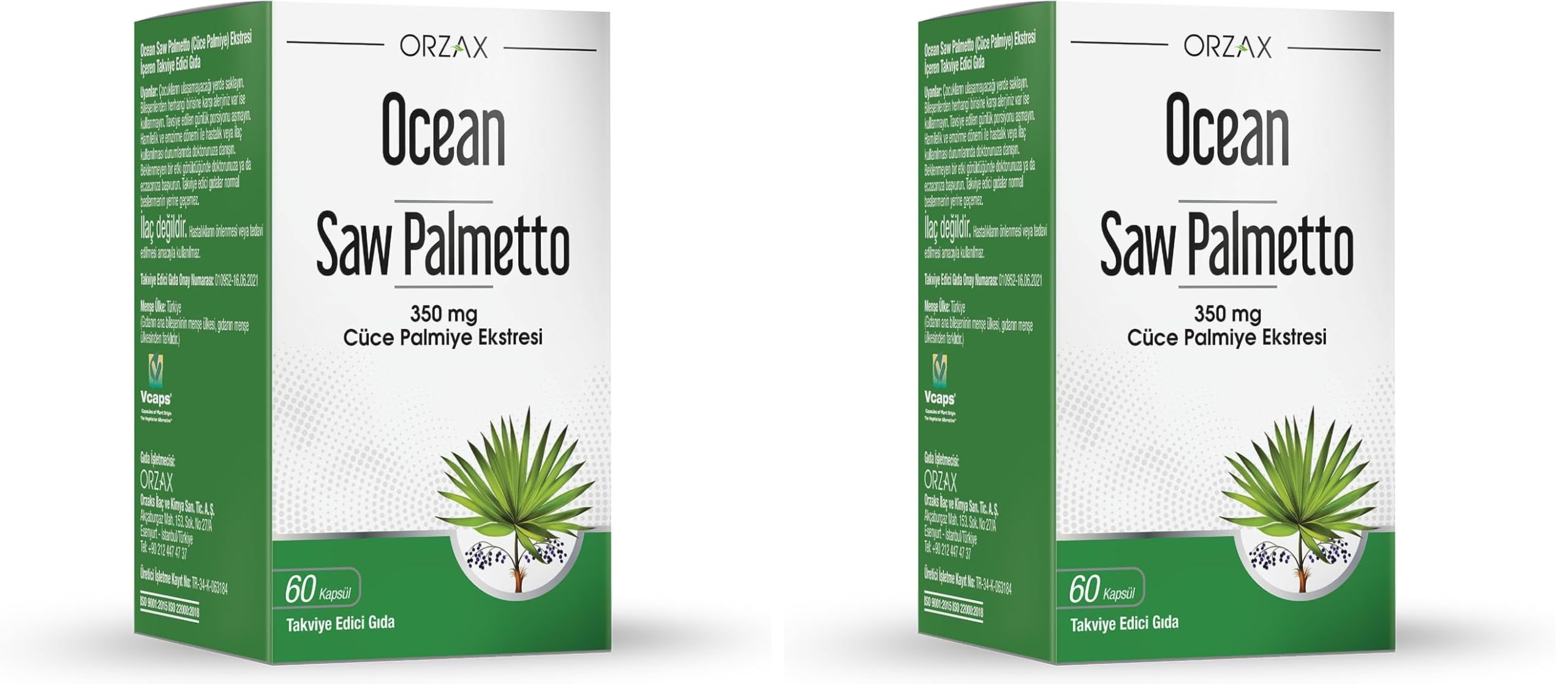 Orzax Ocean Saw Palmetto 350 Mg 60 Kapsül (2 paketi)