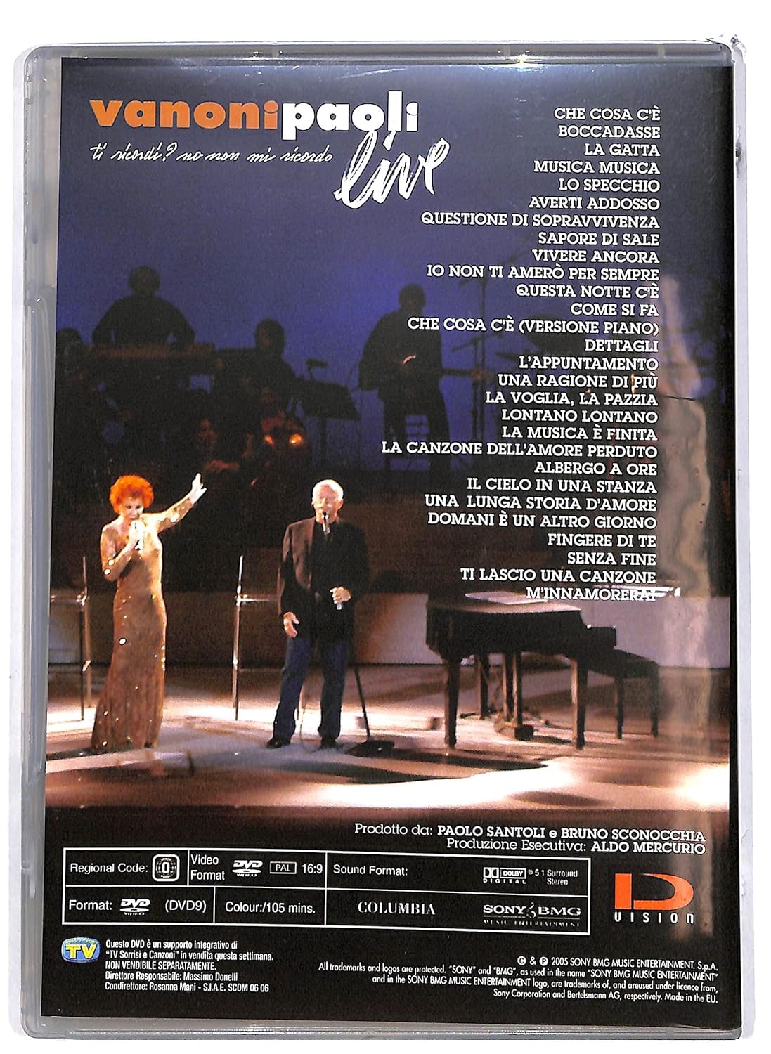 TeknoFilm - DVD – VANONI - PAOLI LIVE - TI RICORDI? NO, NON MI RICORDO di Maurizio Costanzo (2006) - TV SORRISI E CANZONI