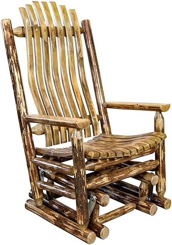 Montana Woodworks Glacier Country Collection Planeador Rocker, manchado y lacado