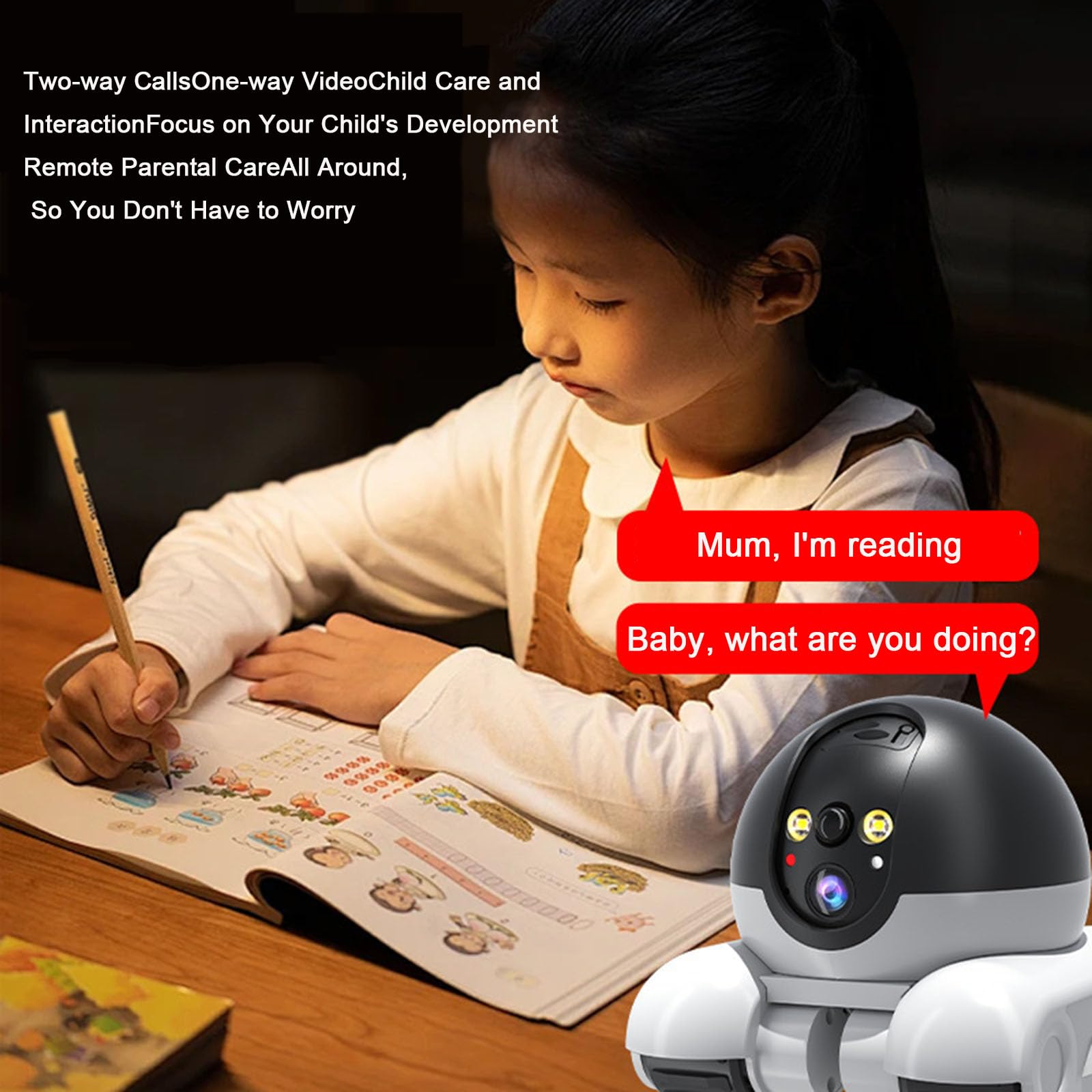 Blinky Robot,Pet Camera,Robot Camera on Wheels,Rolling Robot Camera with Talk,Blinkybot Camera,360° Cameras On Wheels 1080p Dual Lens with App Control,2-Way Talk,Night Vision,For Pets,Elderly,Home-A