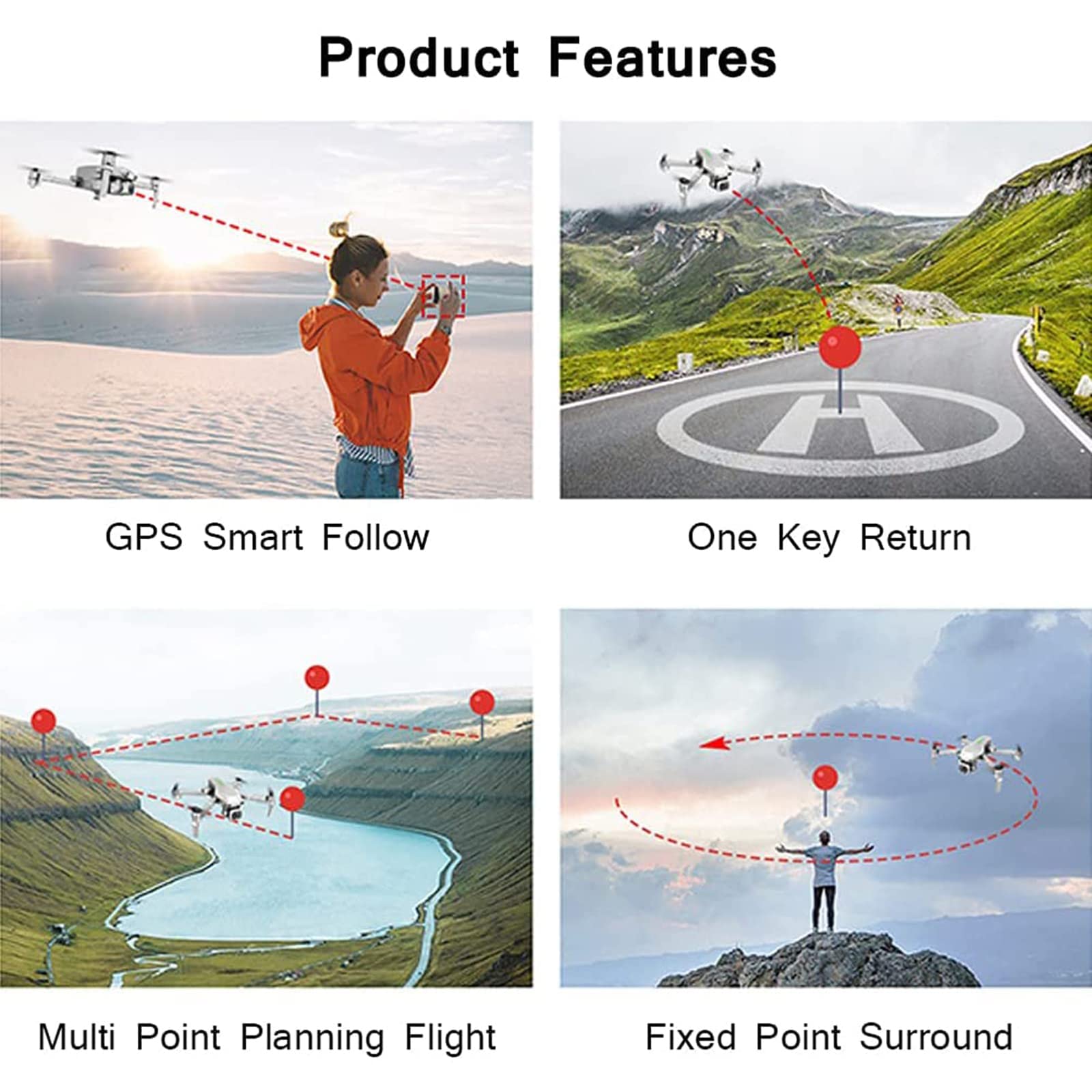 Dron GPS 1200M Odległość Zdalnego Sterowania, Dron 4K Z Kamerą HD Dla Dorosłych, Wideo Na Żywo 5G WIFI FPV, Automatyczny Powrót Do Domu, Dla Chłopca I Dziewczynki