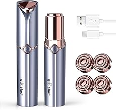 gurelax Hair Removal Device-Facial for, Remover, Painless Facial -Face Shavers Chin Upper Lip Peach Fuzz-Included 4 x Replacement Heads, Blue Remover