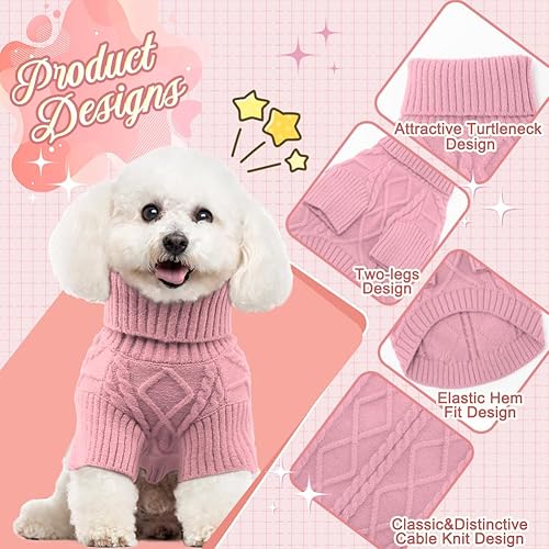 Miniatura 9 de EMUST Suéter para perros, lindo suéter para perro mediano, suéter de Navidad para gatitos, suéter de cuello alto para perros pequeños y medianos,