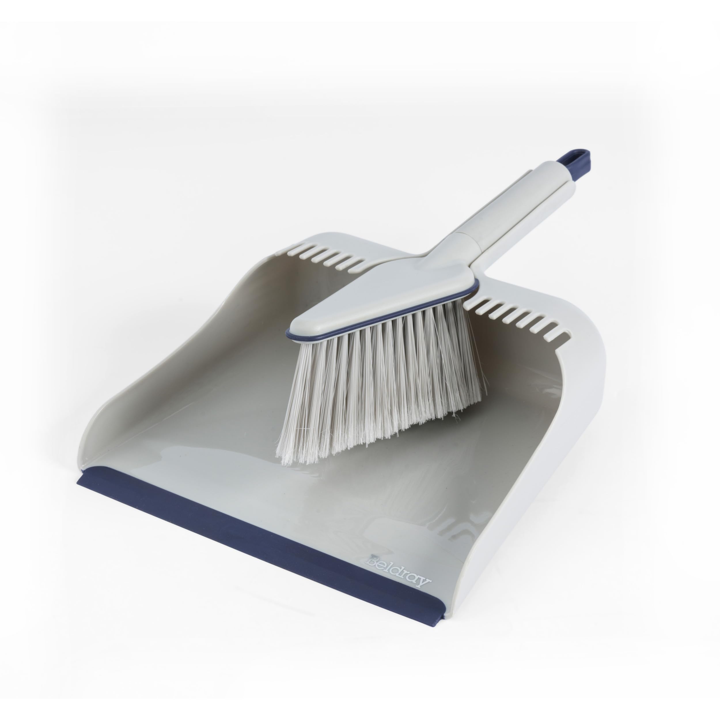 Beldray LA032760FEU7 Deep Clean Dustpan and Brush Set – Sweeping Brush with Pointed Head for Hard-to-Reach Areas, Scratch-Free Bristles, Rubber Lip for Easy Dust Collection, Built-In Bristle Comb