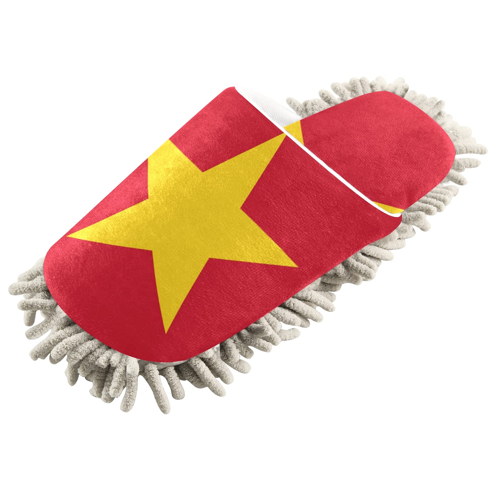Vietnam Flag Unisex Cleaning Slippers Mop Slippers Shoes Floor Dust Mop