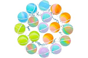 Kids Water Balloons, 18 Pack Crazy Fun Reusable Colorful Silicone Balloons
