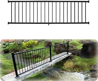 Weatherables Stanford 36" H x 8 ft W Aluminum Deck Railing Kit - Black Powder-Coated Porch Balcony Rail System