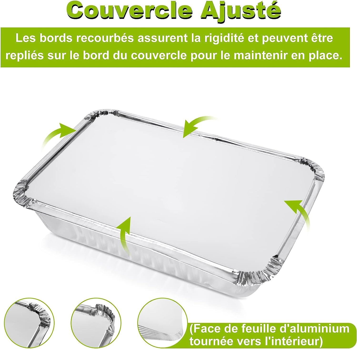 HEIHAK Confezione da 70 vassoi in alluminio da 680 ml, con coperchio, 19,8 x 11,5 x 5,5 cm, per cuocere e cucinare