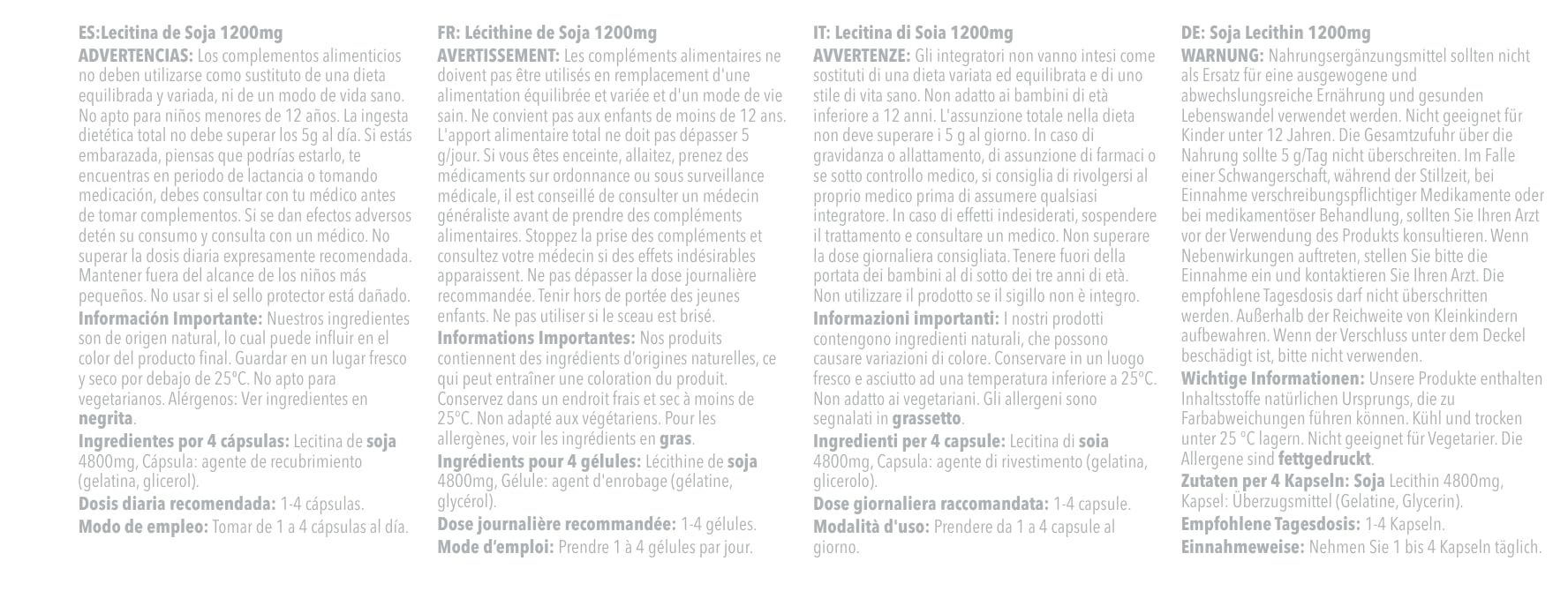 Lécithine 1200mg | Gélules Haute Pureté | 240 Gélules = 2 Mois d’Approvisionnement | Fabriqué au Royaume-Uni | Source Essentielle de Phospholipides | Certifié BPF