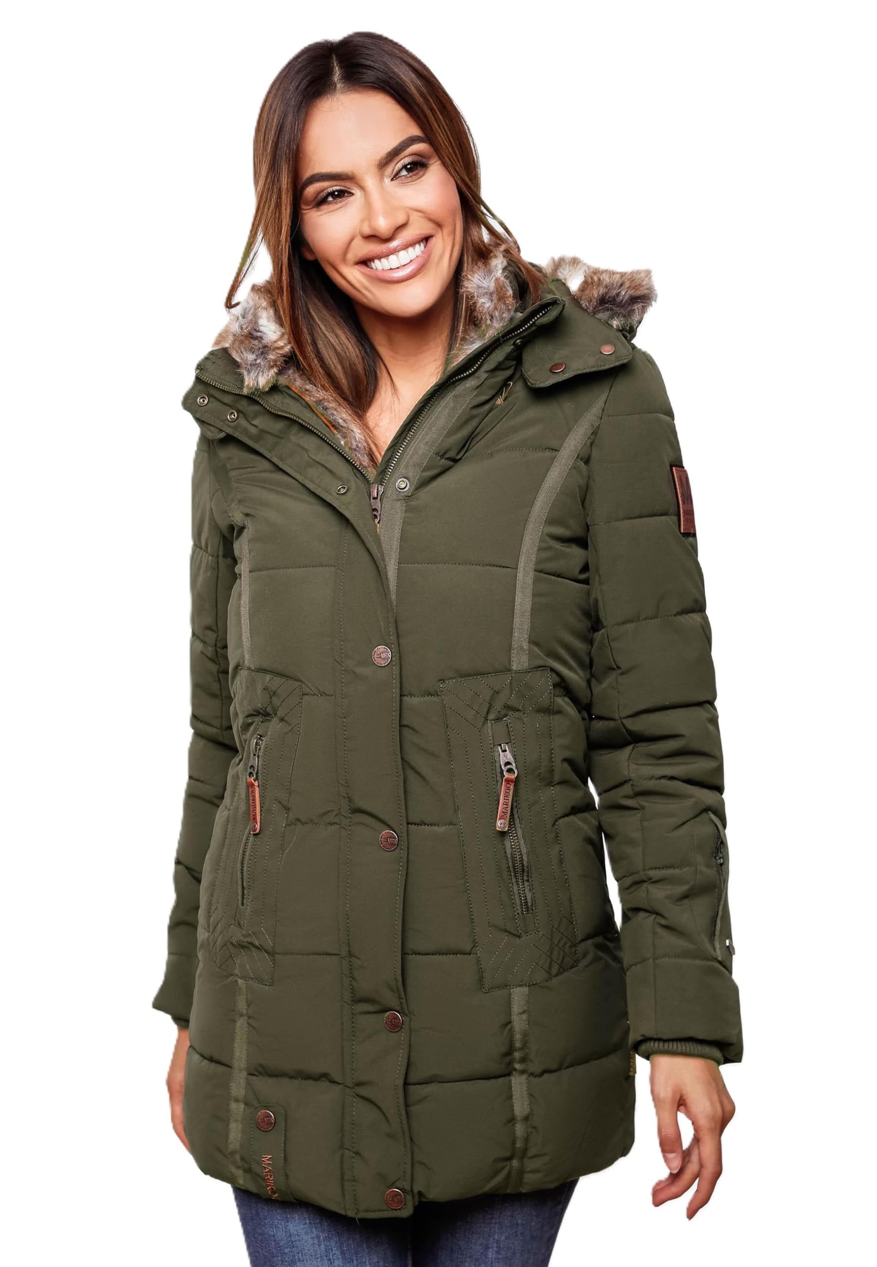 Marikoo Damen Winter Jacke Mantel Parka warm gefütterte Winterjacke B817 NEU Marikoo Damen Winter Jacke Mantel Parka warm gefütterte Winterjacke B817 NEU