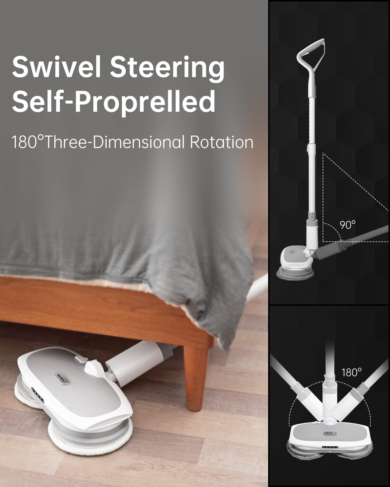 Buy MARK LIVE Cordless Electric Spin Mop, Hardwood Floor Cleaner with