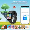 Kids Smart Watch with Puzzle Games, 1.83 Kids Watches Heart Rate, Sleep Monitor, Pedometer, Alarm Clock, Flashlight, Gift for 6-16 Year Old Boys Girls Toys
