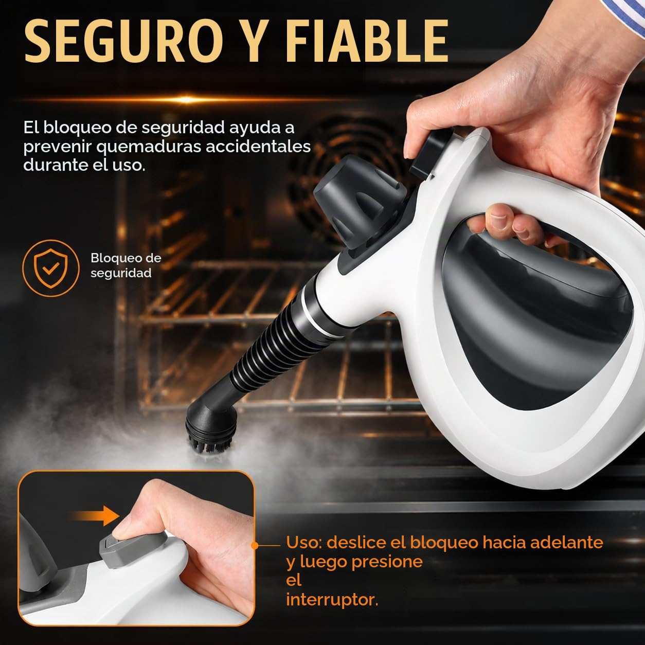 Limpiador a Vapor Portátil, 3,2 bar para Hornos y Campanas