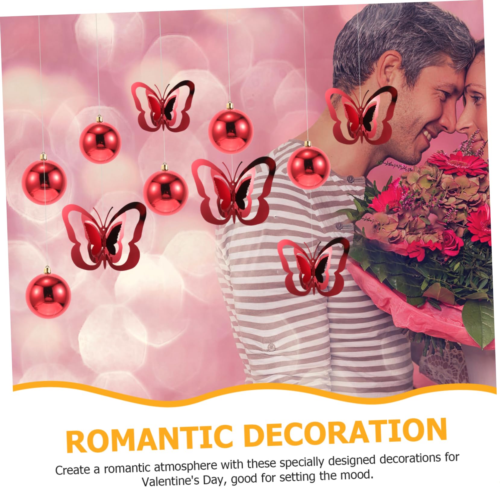 Garneck 1set Decorazioni Appese Farfalla Per Ghirlande Di Farfalle e Palline Lucenti Per Feste e Occasioni Speciali Palline Farfalle