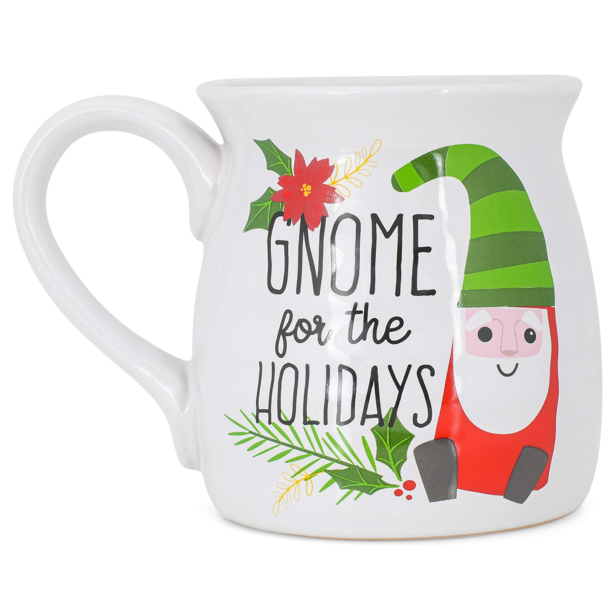Gnome For The Holidays Classic White 20 Ounces Stoneware Small Holiday Mug