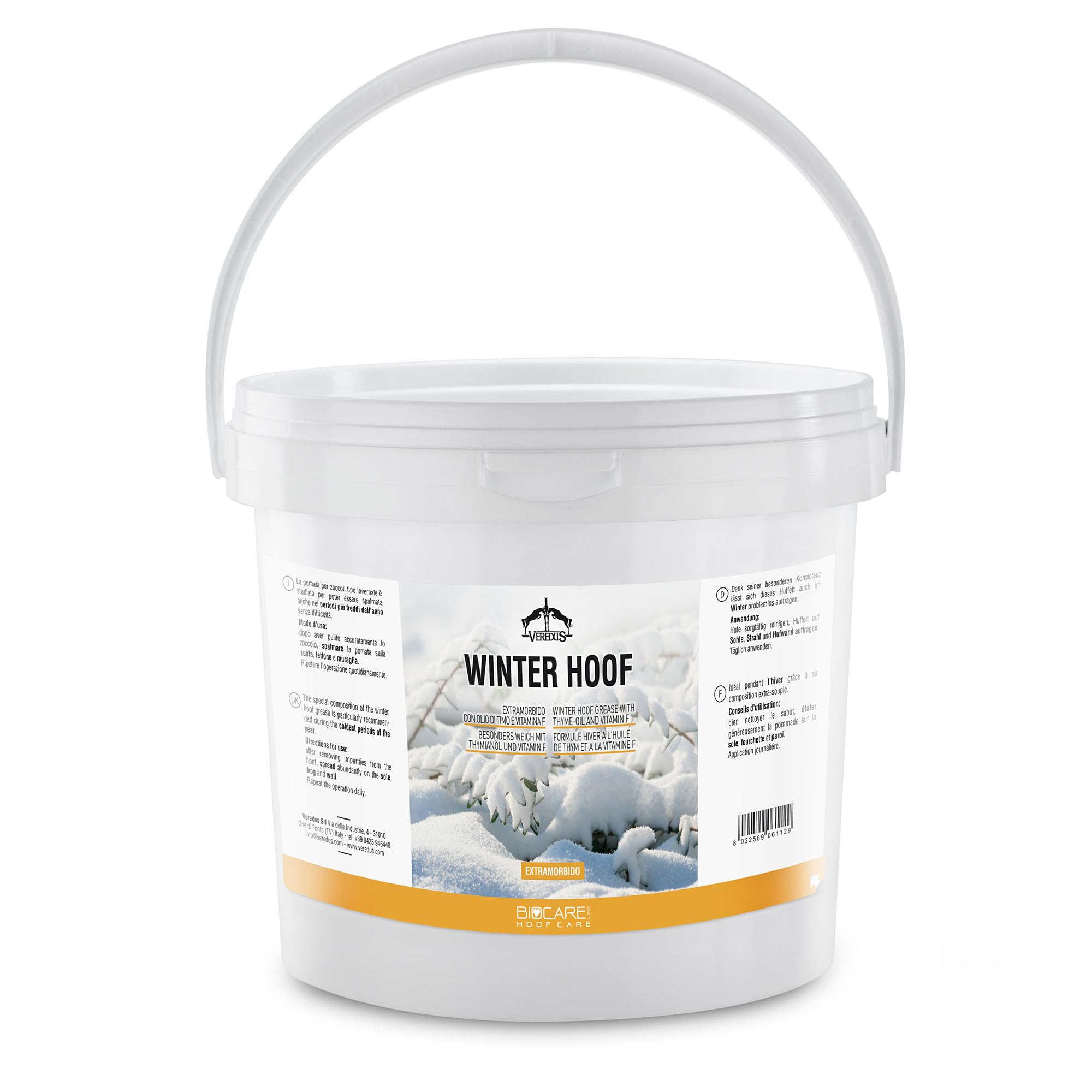 Veredus, Unguento invernale per zoccoli Winter Hoof, una confezione di unguento extramorbido con olio di timo e vitamina F - formato da 5000ml