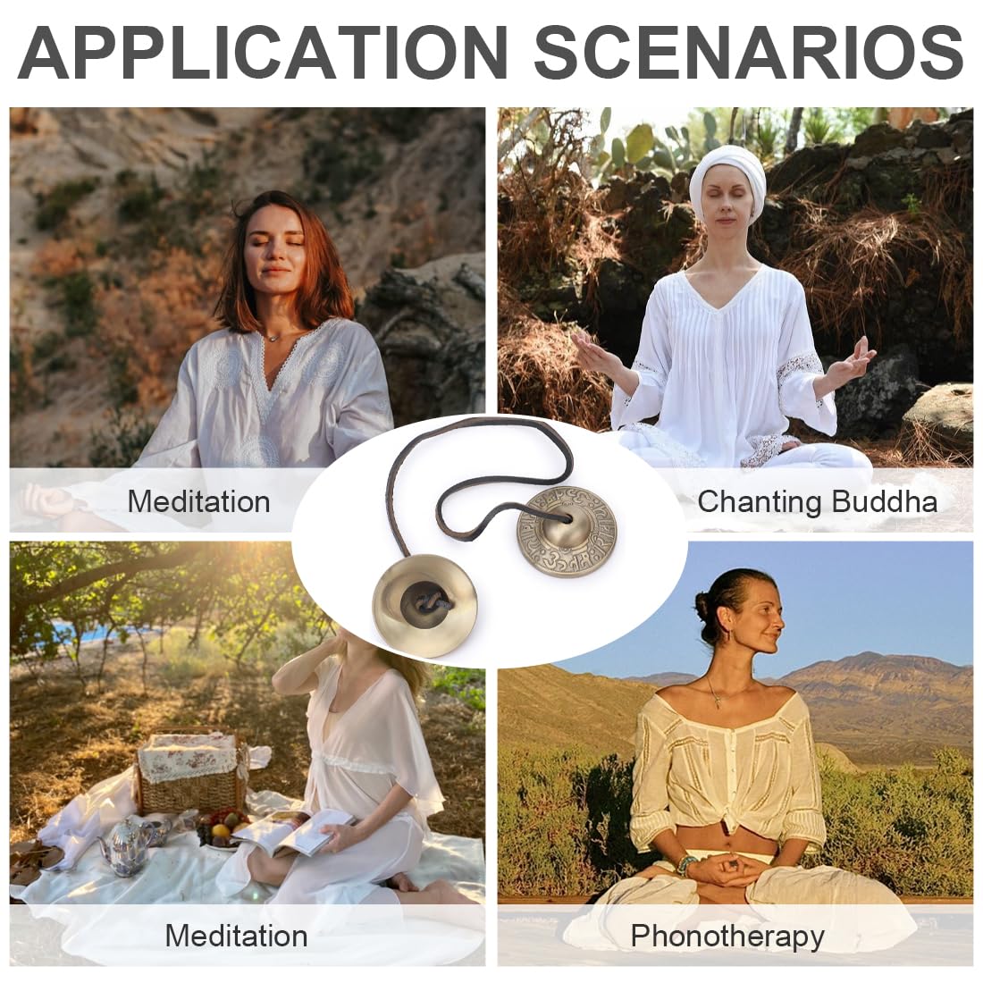 Zimbel, Chinesische Deko, Tibetische Tingsha Zimbeln Glocken Buddhistische Meditation Yoga Glocke geprägte Manjira Spirituelle Geschenke