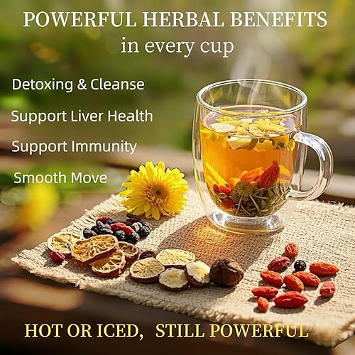 Miniatura 4 de 30 bolsas de té orgánicas de desintoxicación de diente de león, té de Wolfberry de diente de león, ayuda a la salud renal y al hígado, mezcla de té