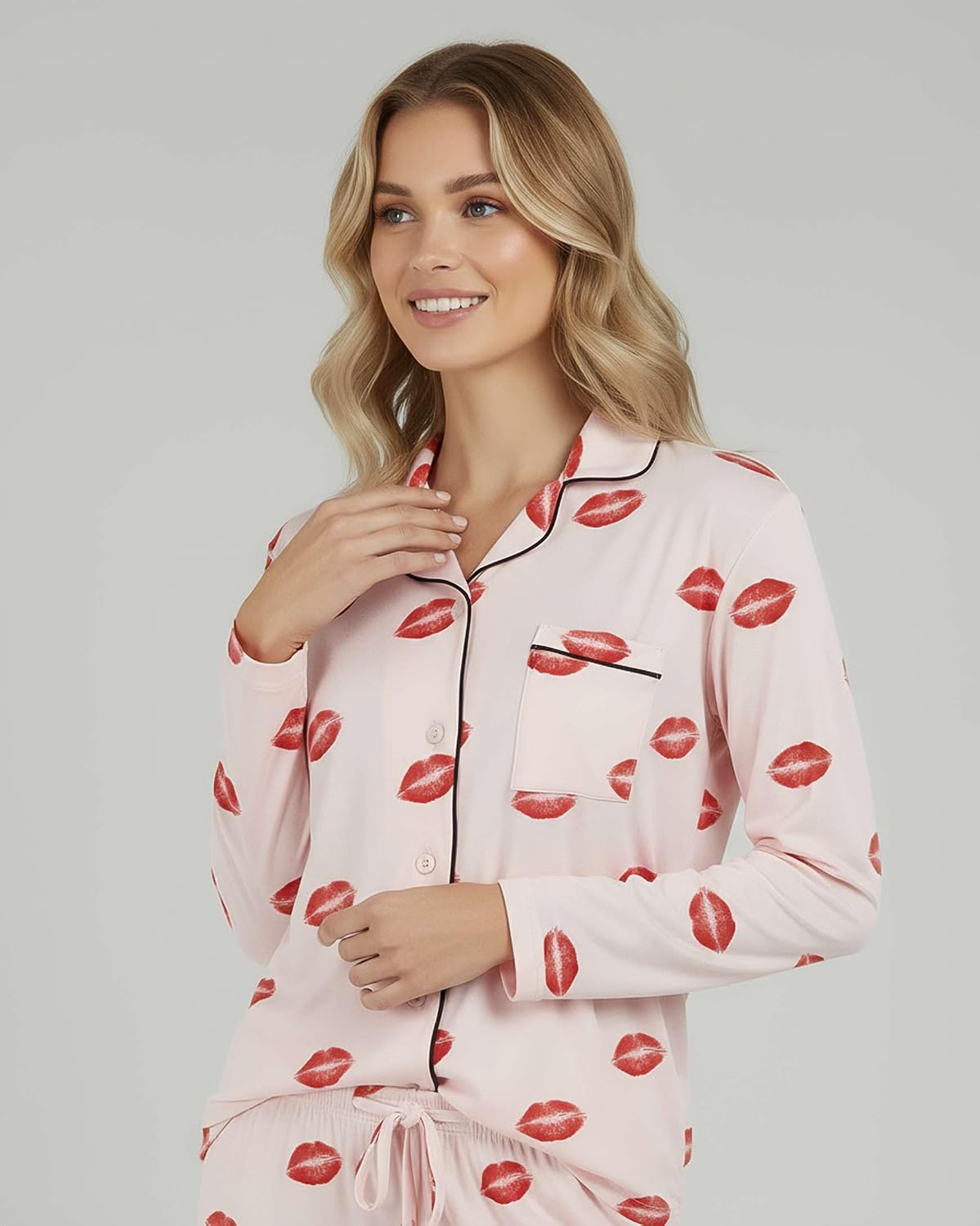 Real Essentials 2 Pack: Women's Soft Pajama Set | Button Down Top and Lounge Sleep PJ Pants | Matching Sleepwear (Plus Size)