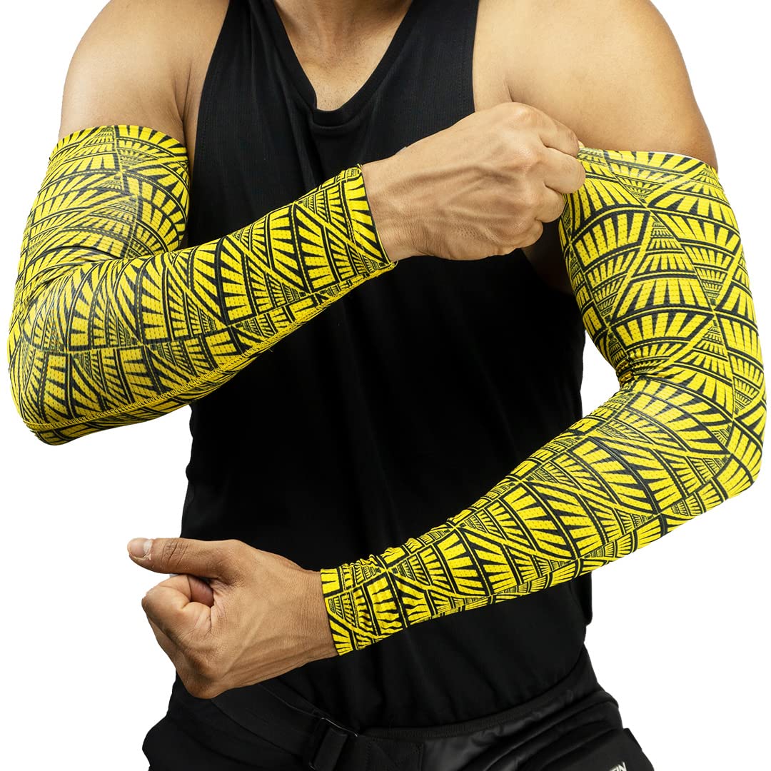 TIIVRA OG ACE Sun Protection Arm Sleeves (Pair) - Quick Dry, Breathable Mesh, High Ventilation, 4 Way Stretch Ultimate, For Motorcycle Riding, Cricket, Running & other Outdoor Sports