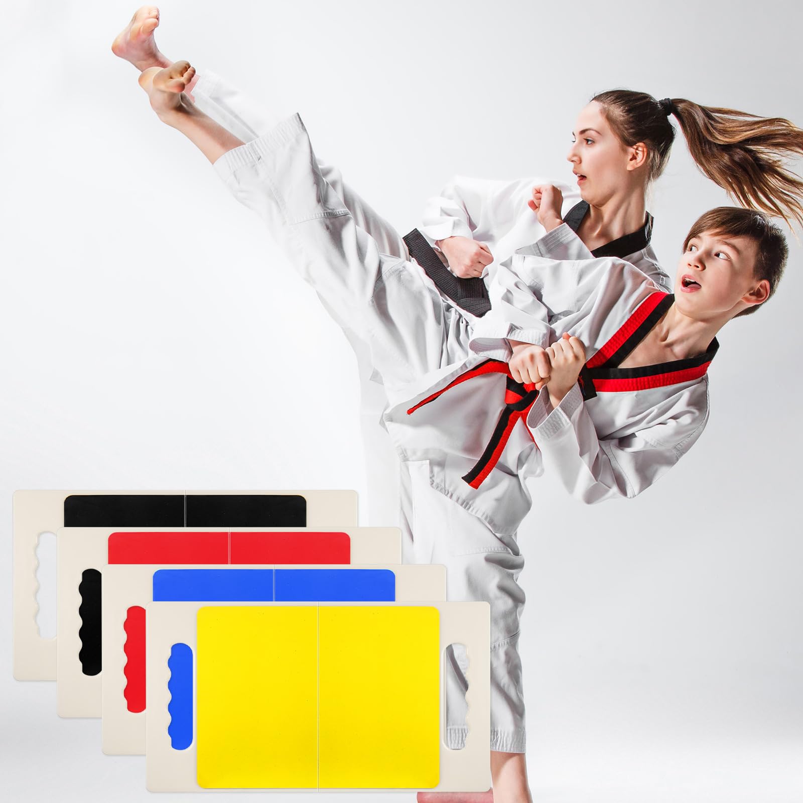 Junkin Taekwondo-Bruchbretter mit Griff, bruchfest, für Kinder, Kampfsport, MMA, Ninja, Training, EVA-Boxausrüstung, 4 Stück