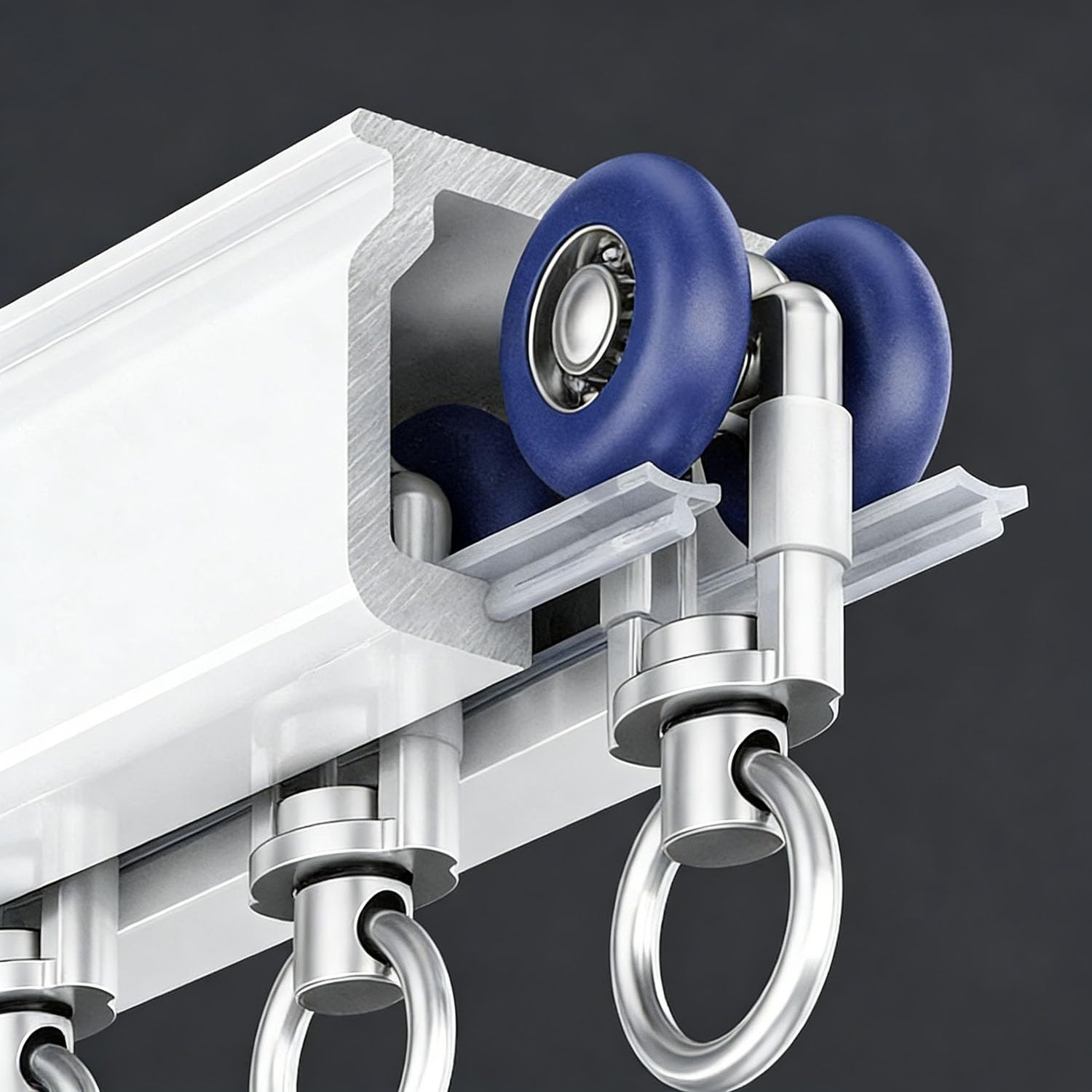 Heavy Duty Rotaia Per Tende con Pulegge Silenziose 5.7 5.8 5.9 6 6.1m, Binario per Tenda da soffitto, Lega AlluminioRiloga Scorritenda per Stanze Ufficio Camper E Doccia(4.6M)