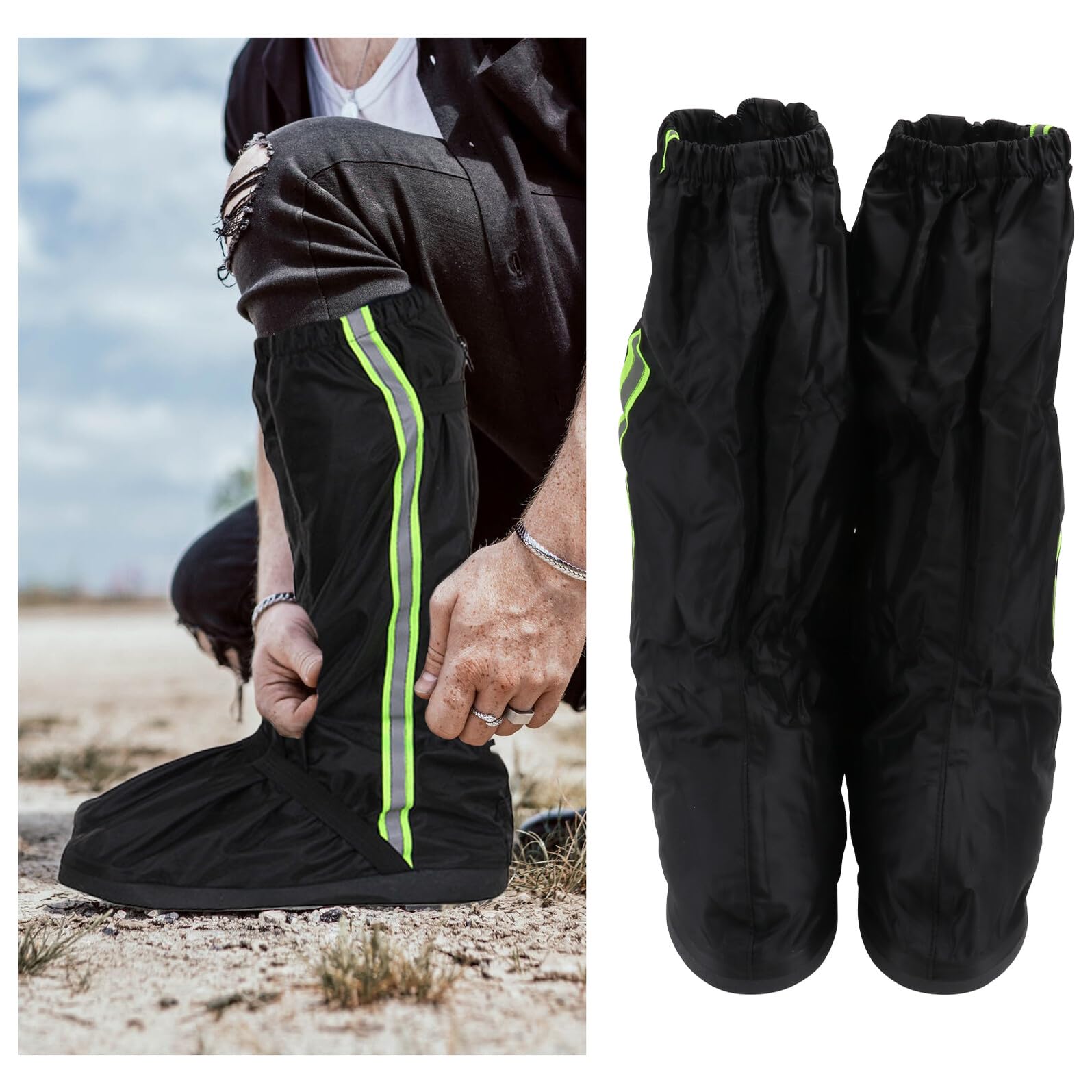 ABOOFAN Guêtres Imperméables pour Randonnée Couvre-Chaussures Oxford Anti-Neige Protection Intempéries