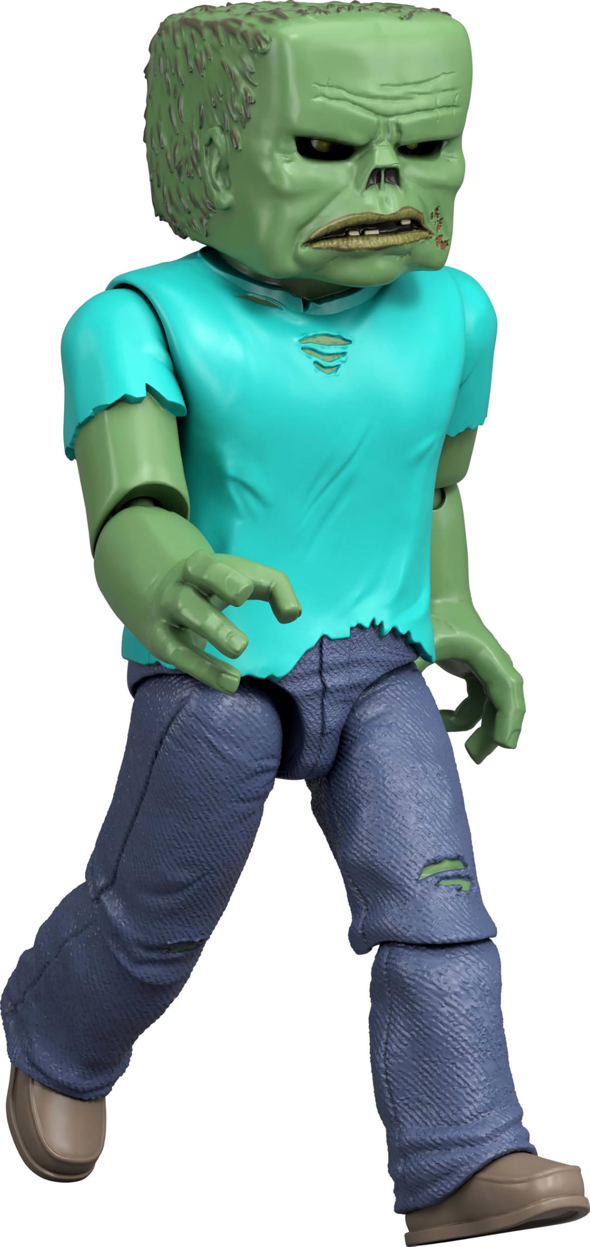 Mattel Juego de figuras de acción y accesorios de Minecraft, personaje de zombi coleccionable inspirado en una película de Minecraft, escala de 3.25 pulgadas
