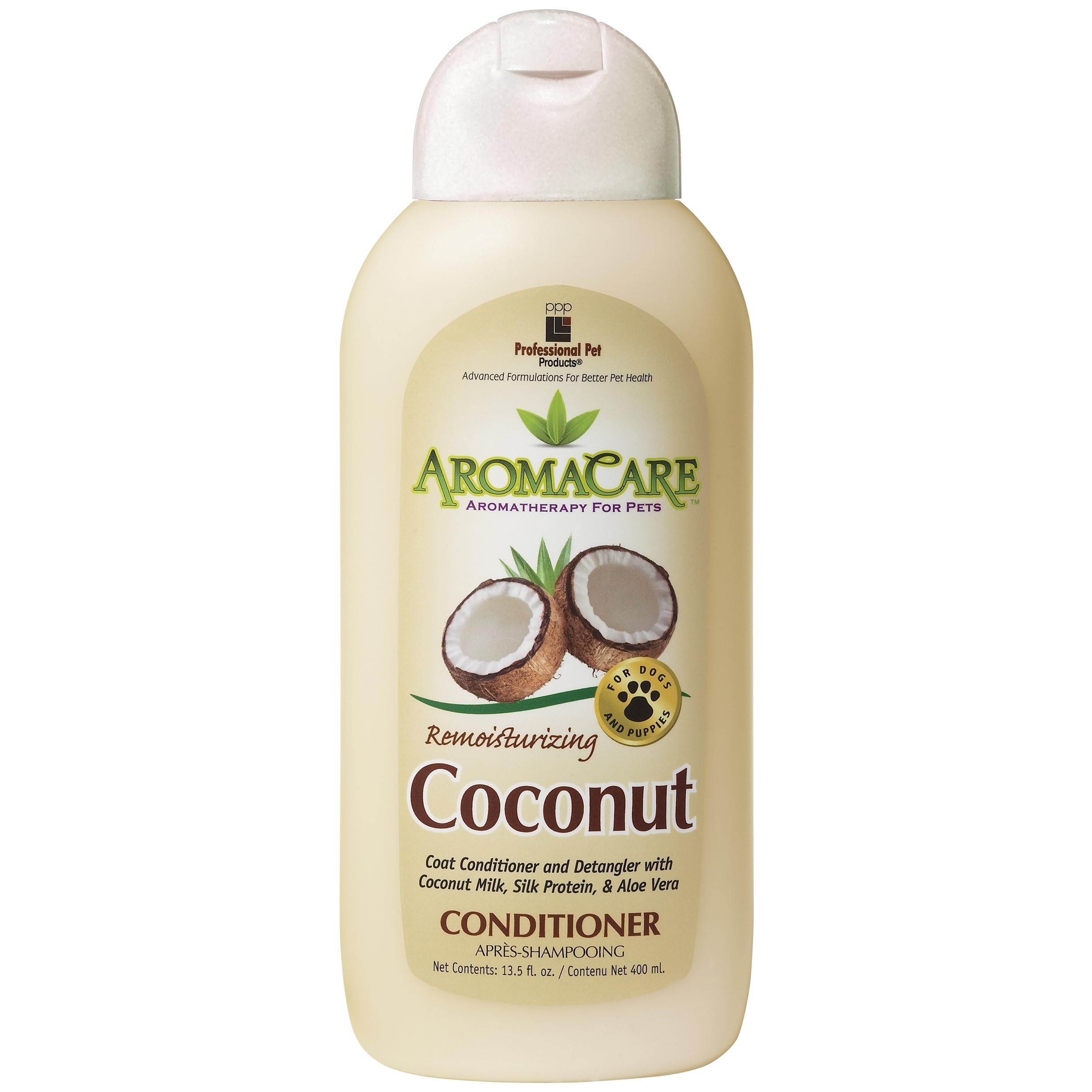 AromaCare Coconut Milk Conditioner for Dogs with Sensitive Skin - Moisturizing & Rejuvenating - Naturally Repairs Coats - 13.5 fl oz.