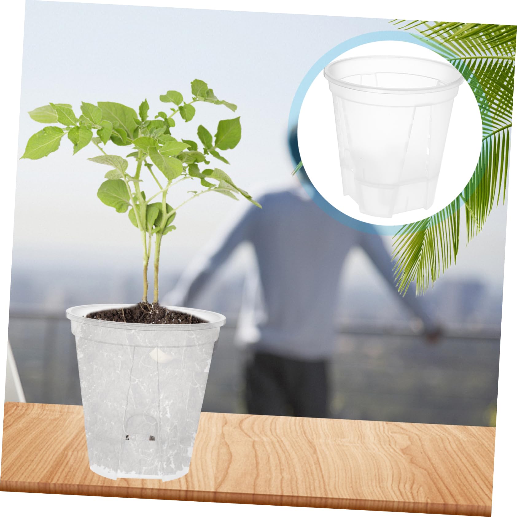Kisangel Lot de 6 Pots à Orchidées Auto-drainants avec Pots de Pépinière en Plastique pour Plantes Dintérieur Contrôle des Racines Portable à Circulation